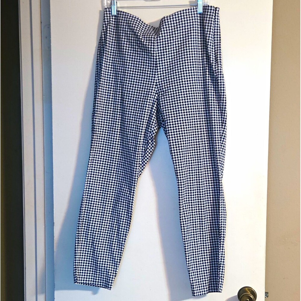 Old Navy Women’s Black White Gingham Pants Cotton Spandex Machine Washable